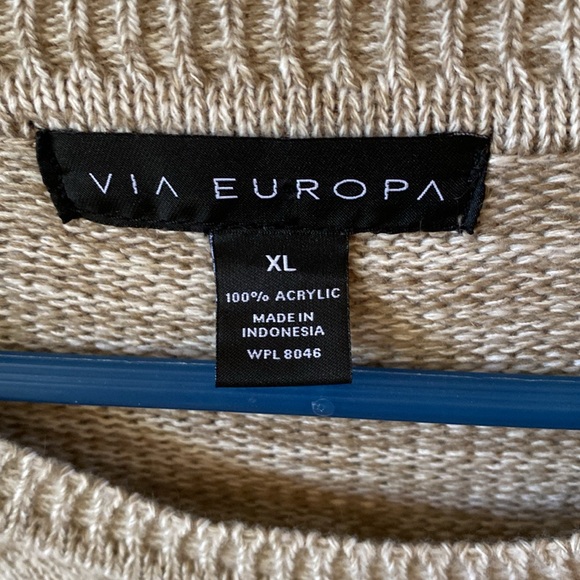 Cream beige/brown sweater size XL - Picture 4 of 5